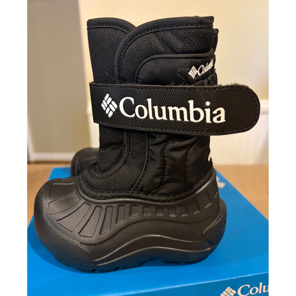 Columbia Powderbug Snowlite Toddler Snow Boots Size 7 Black White BV6077-010